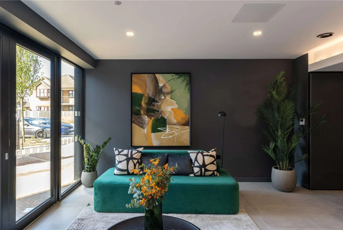Hanwell Square Hanwell W7 Residents Lounge Green Velvet Sofa Terrace Doors