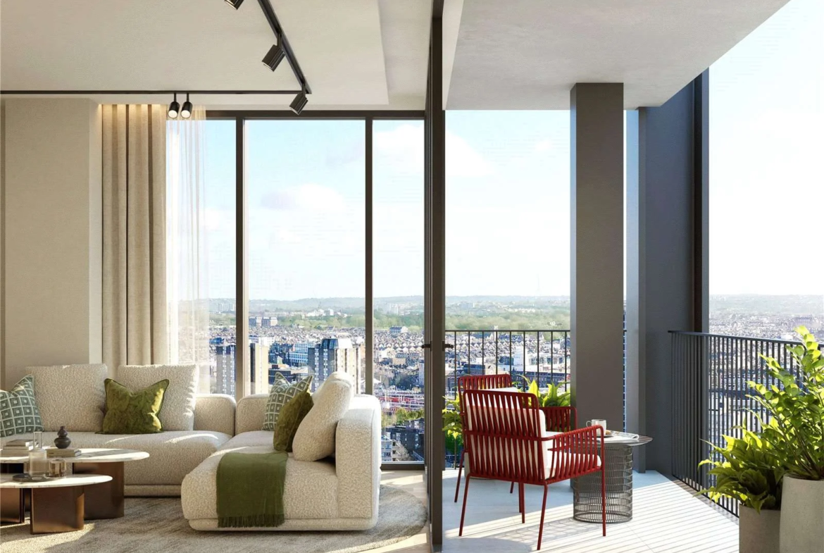 Hilight 100 York Road Battersea London Sw11 21st Floor Living Room Private Balcony Panoramic South Facing Views