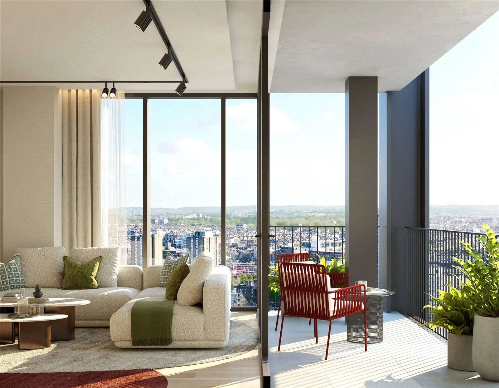 Hilight 100 York Road Battersea London Sw11 21st Floor Living Room Private Balcony Panoramic South Facing Views