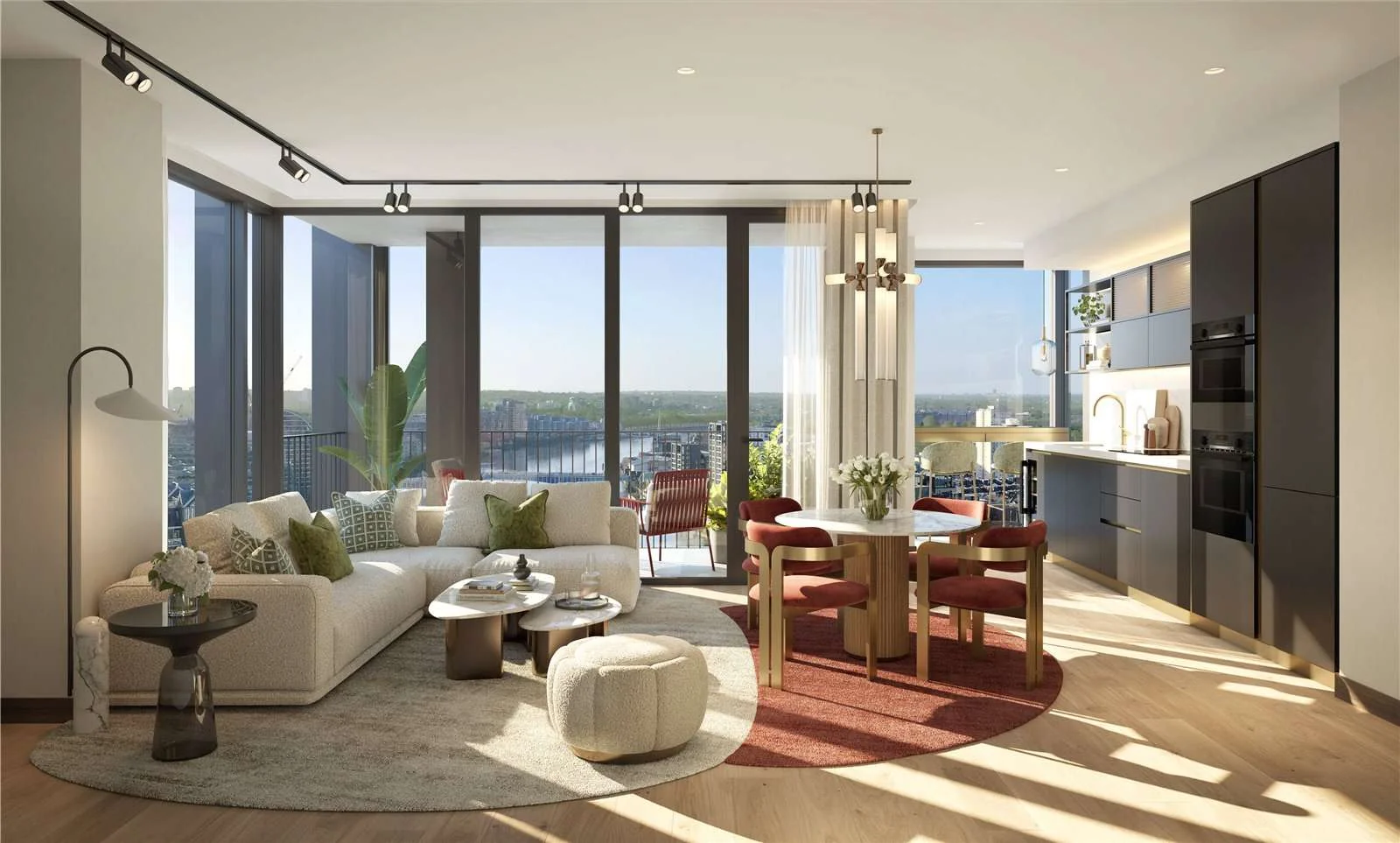 Hilight 100 York Road Battersea London Sw11 Open Plan Living Dining Room Thames Balcony Views