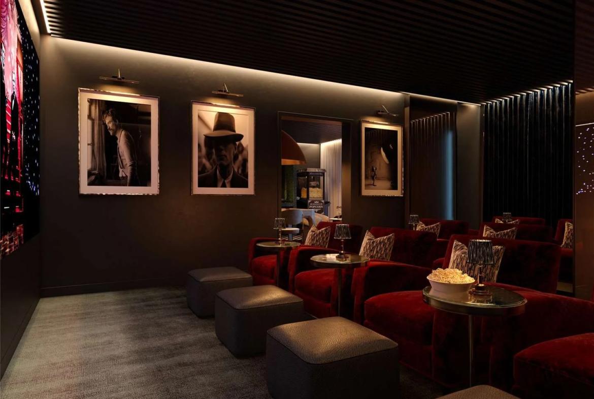 Hilight 100 York Road Battersea London Sw11 Private Cinema Red Velvet Seating Residents Screening Room