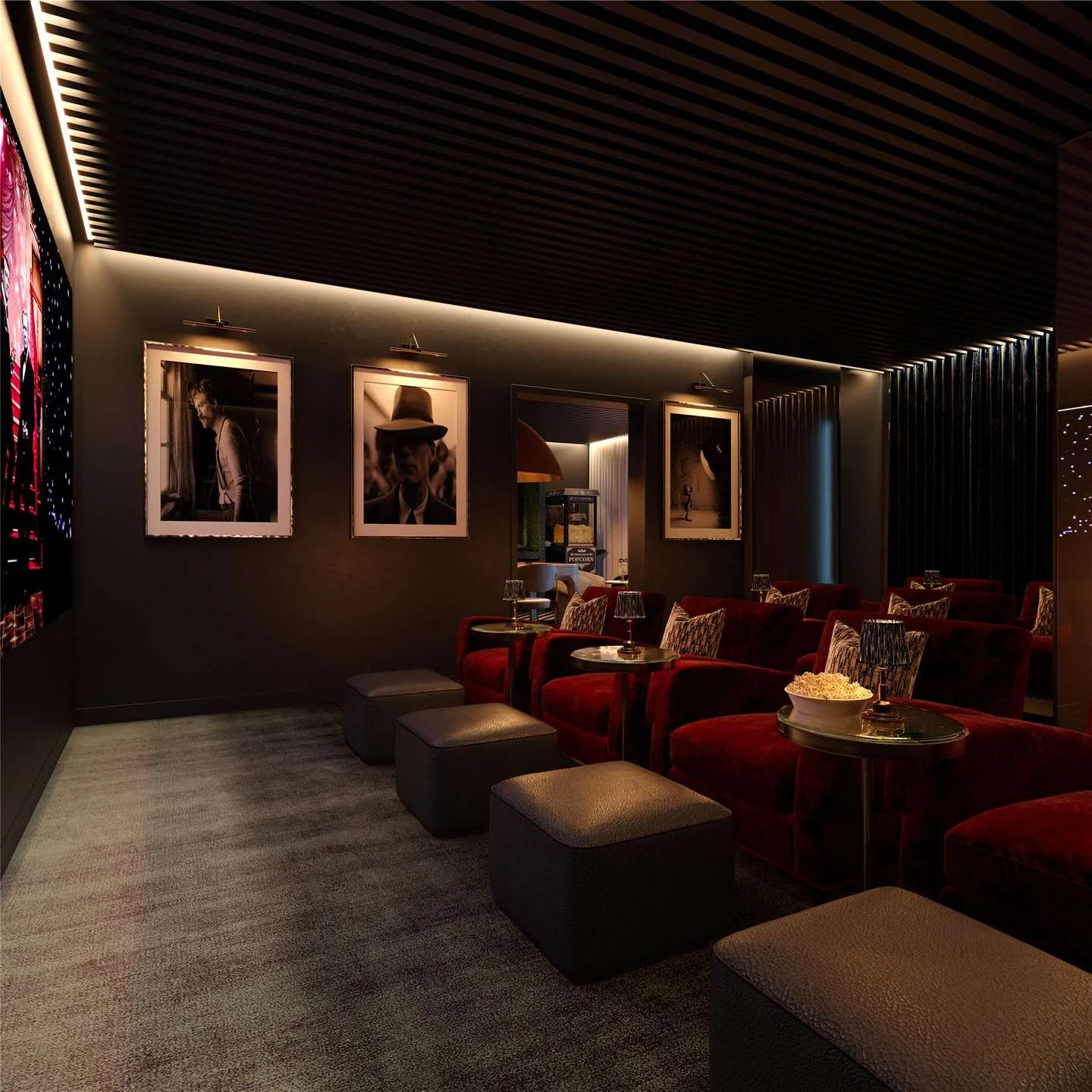 Hilight 100 York Road Battersea London Sw11 Private Cinema Red Velvet Seating Residents Screening Room