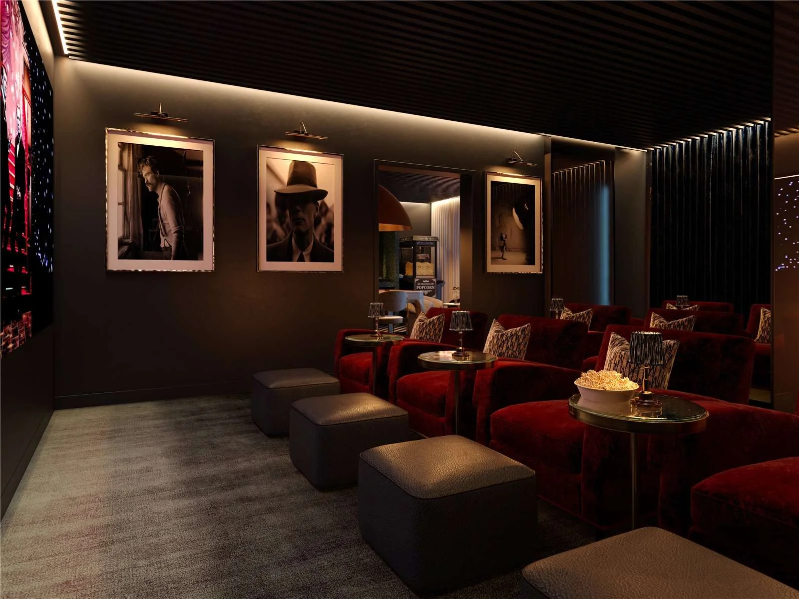 Hilight 100 York Road Battersea London Sw11 Private Cinema Red Velvet Seating Screening Room Popcorn