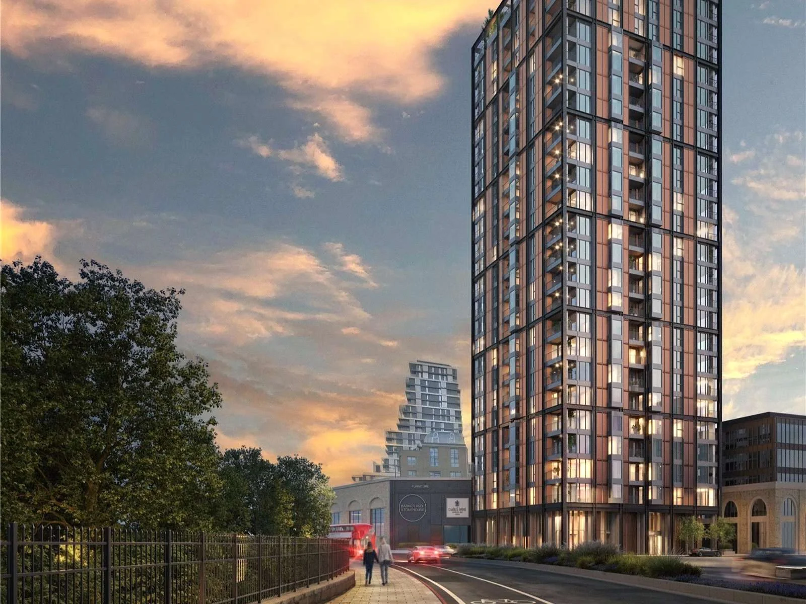 Hilight 100 York Road Battersea London Sw11 Tower Exterior Street View York Road Development