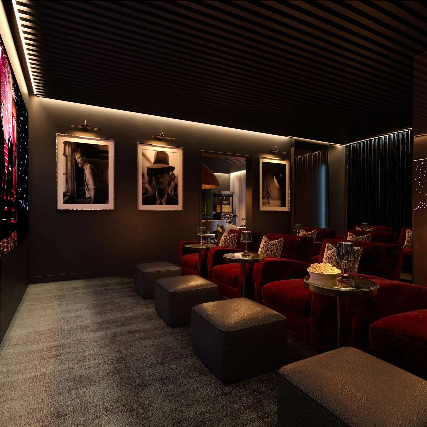 Hilight 100 York Road Battersea Sw11 London Residents Private Cinema Room Red Velvet Seats Cgi