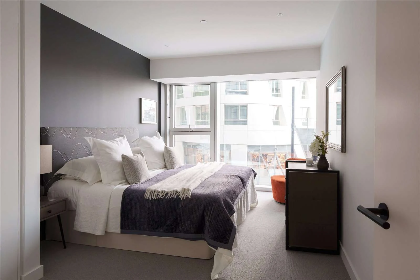 Koa Electric Boulevard Battersea Sw11 2bed Apartment Master Bedroom Grey Wall Window London