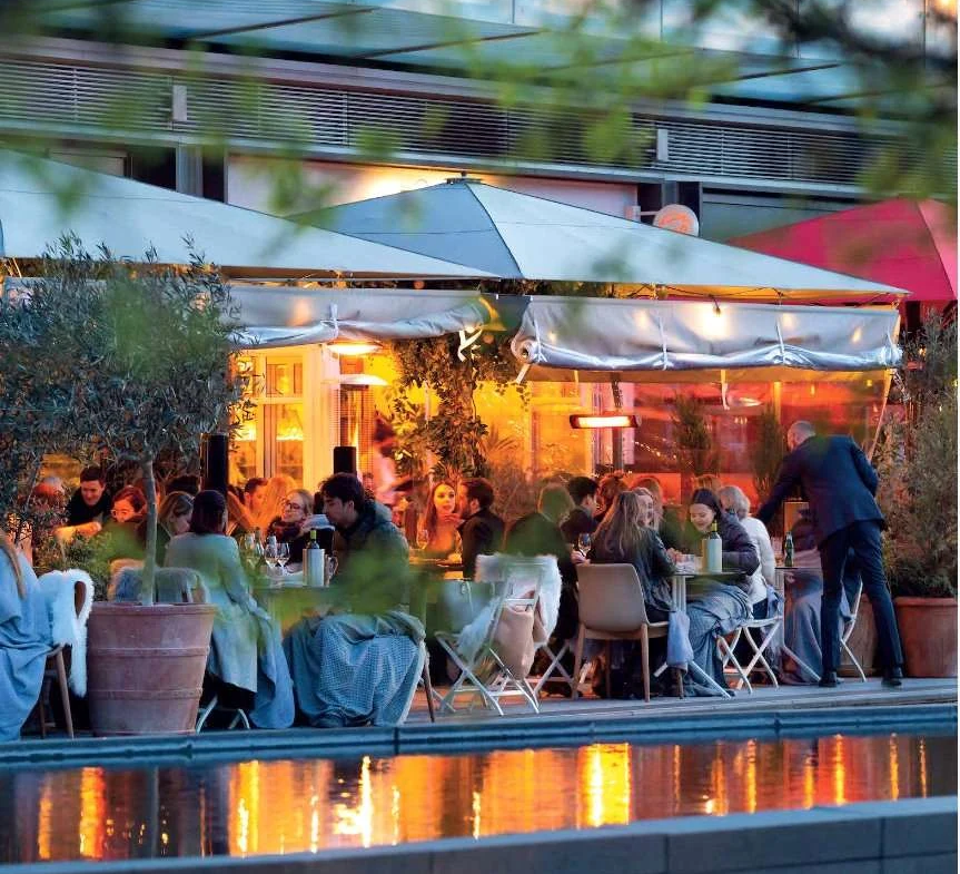 Koa Electric Boulevard Battersea Sw11 Alfresco Restaurant Outdoor Dining Terrace Dusk London