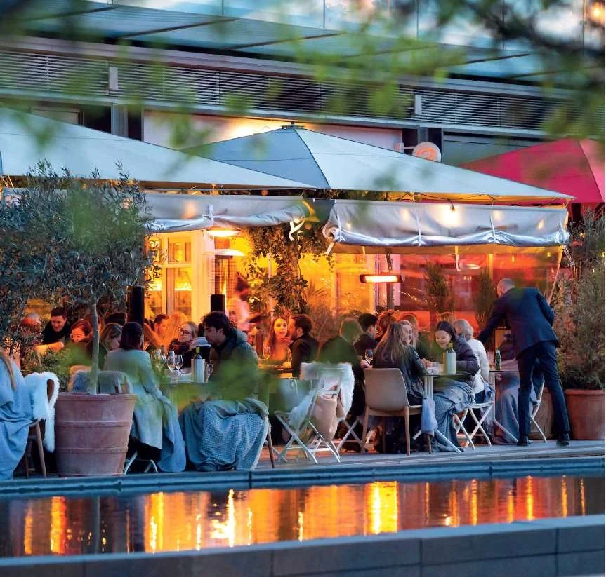 Koa Electric Boulevard Battersea Sw11 Alfresco Restaurant Outdoor Dining Terrace Dusk London
