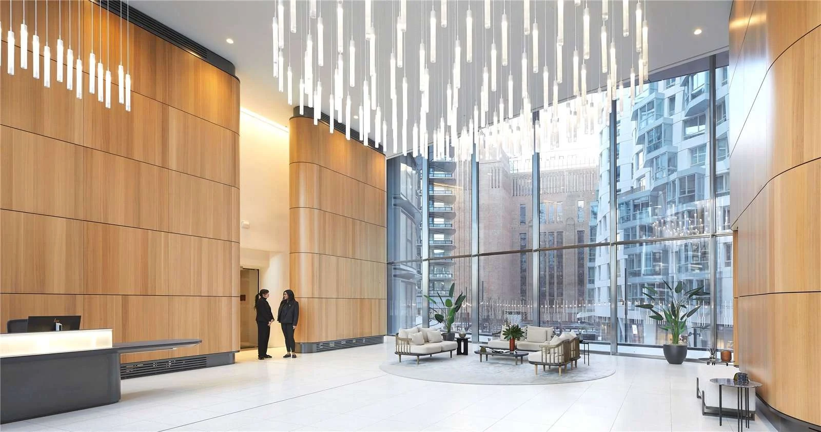 Koa Electric Boulevard Battersea Sw11 Lobby Concierge Pendant Lights Double Height London