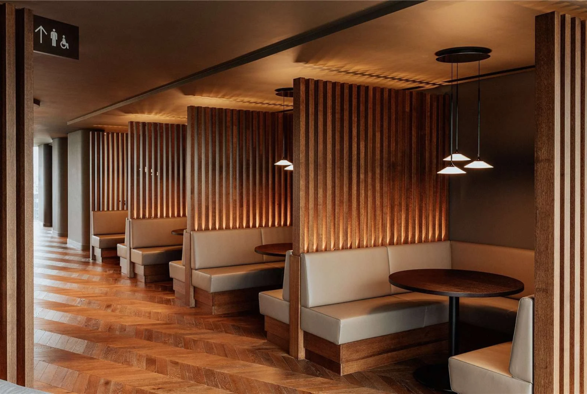 Koa Electric Boulevard Battersea Sw11 Private Dining Booth Seating Herringbone Floor Clubhouse London