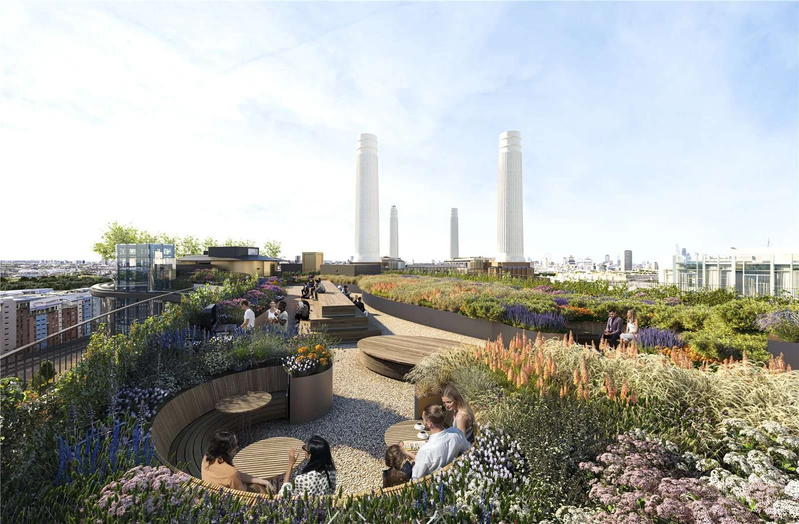 Koa Electric Boulevard Battersea Sw11 Roof Garden Flowers Power Station View London