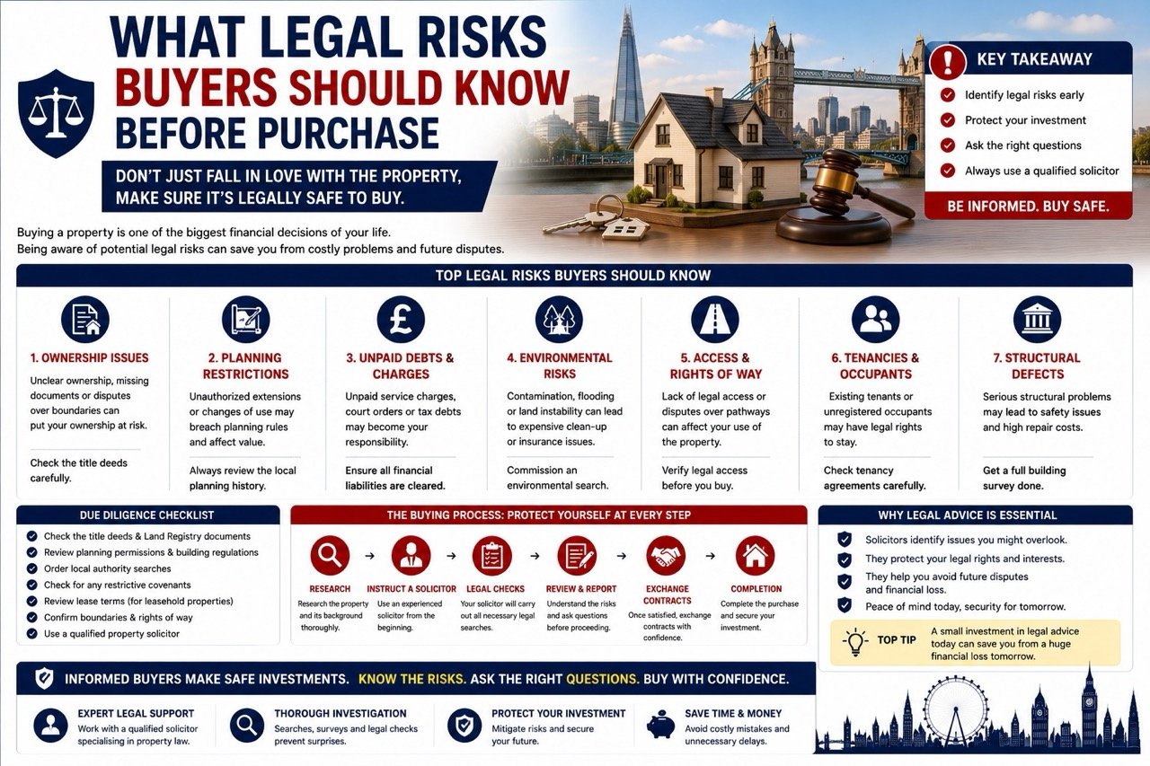 What legal risks buyers should know before purchasing property in the UK including ownership disputes planning restrictions and environmental risks