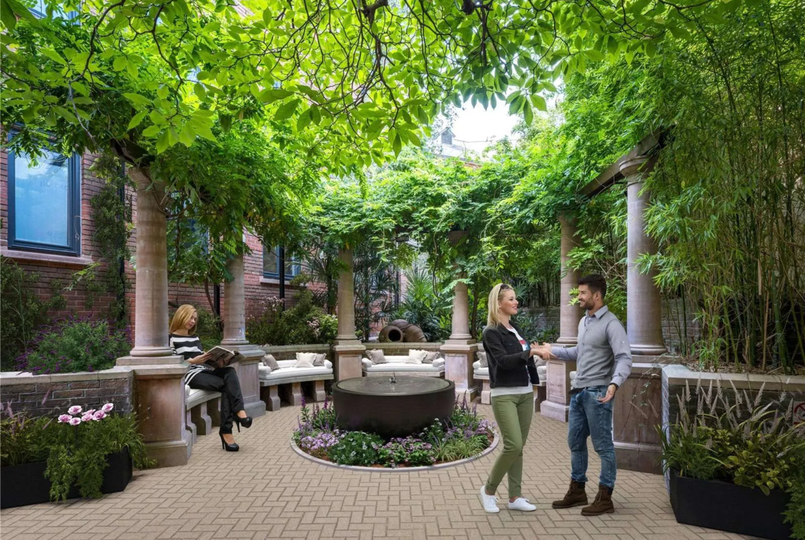 London Angel Village Landscaped Gardens Fountain Islington Ec1v