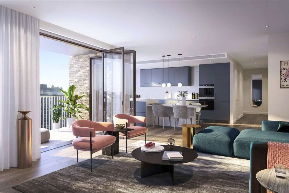 London Postmark Mount Pleasant Wc1x Living Room Open Plan Balcony
