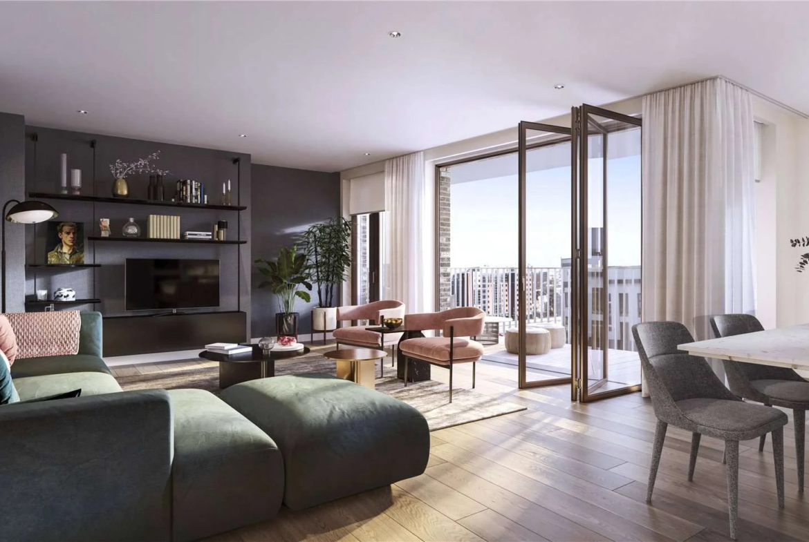 London Postmark Mount Pleasant Wc1x Lounge Dining Room Balcony View