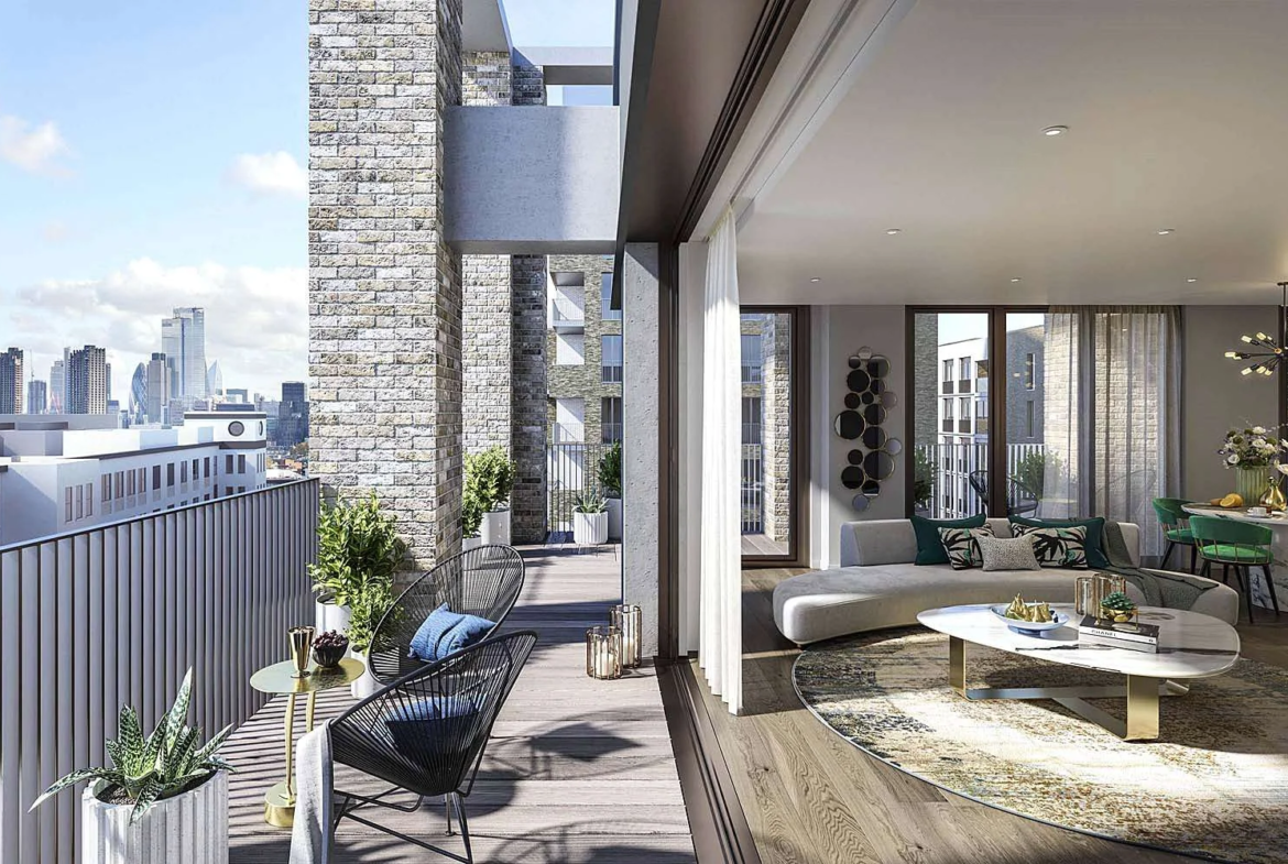 London Postmark Mount Pleasant Wc1x Private Balcony London Skyline