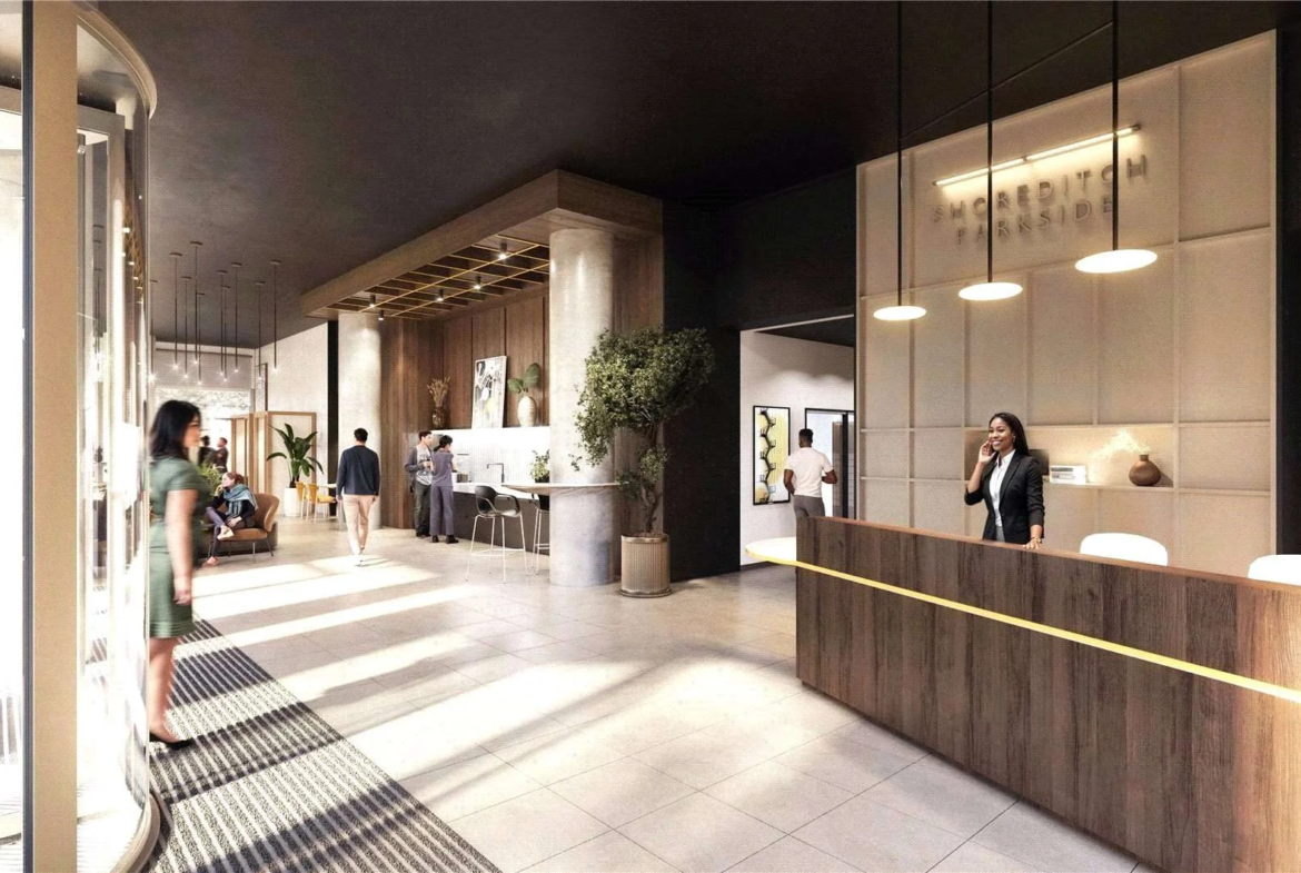 London Shoreditch Parkside N1 Concierge Lobby Two Bedroom Apartment