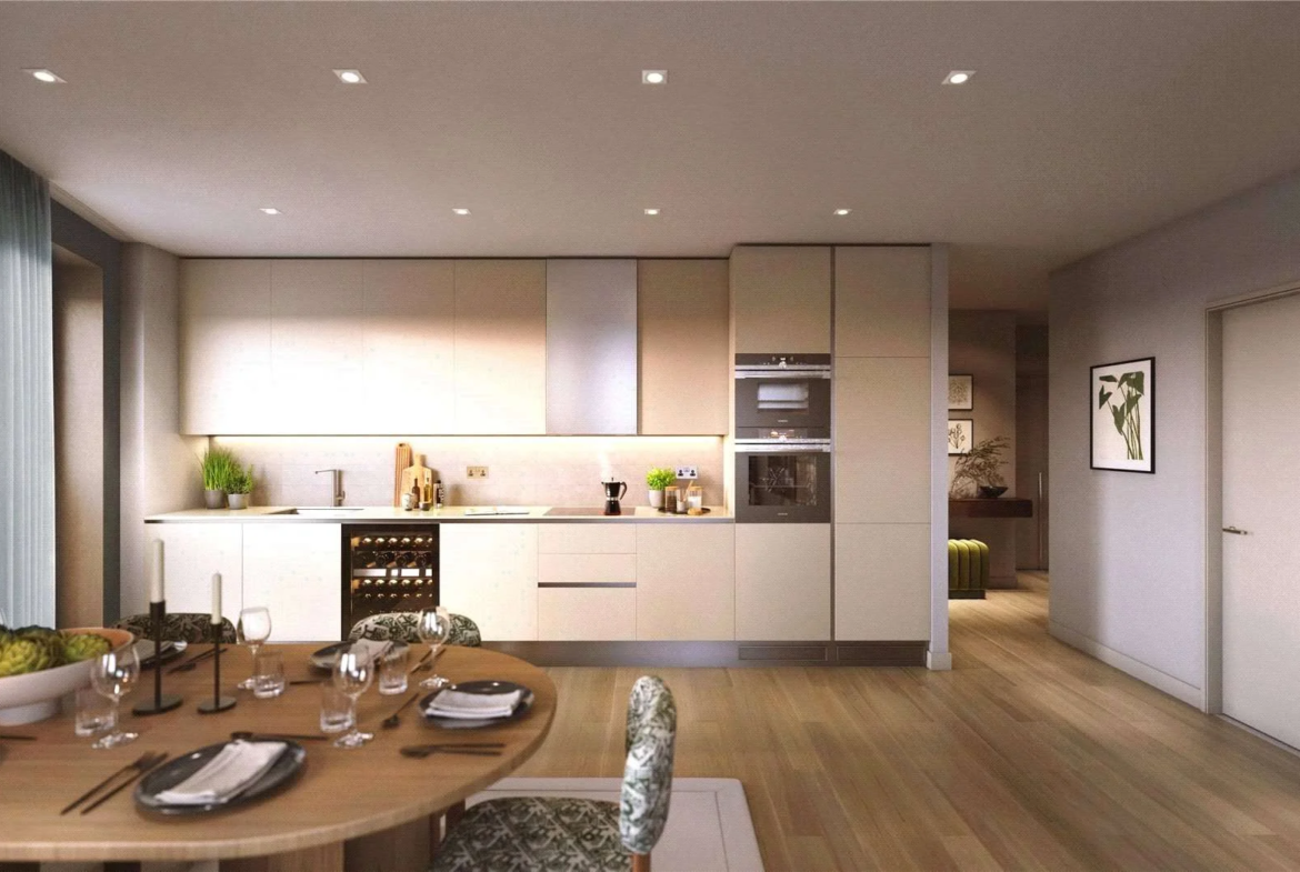 London Shoreditch Parkside N1 Open Plan Kitchen Dining 15th Floor