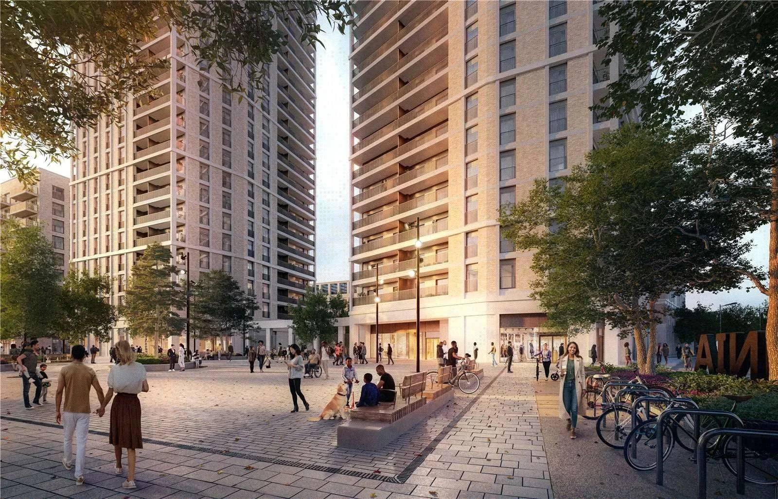 London Shoreditch Parkside Cityside Place N1 Public Plaza Hoxton Street Level