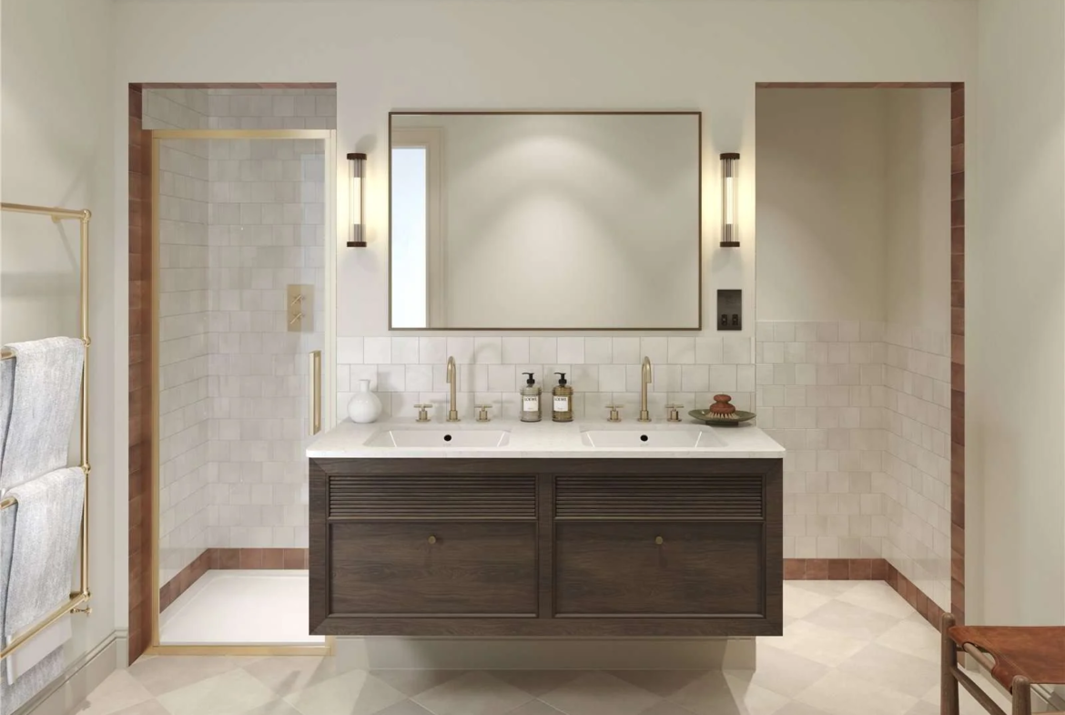 London The Broadley Marylebone Bathroom Double Vanity Brass Fittings Nw8