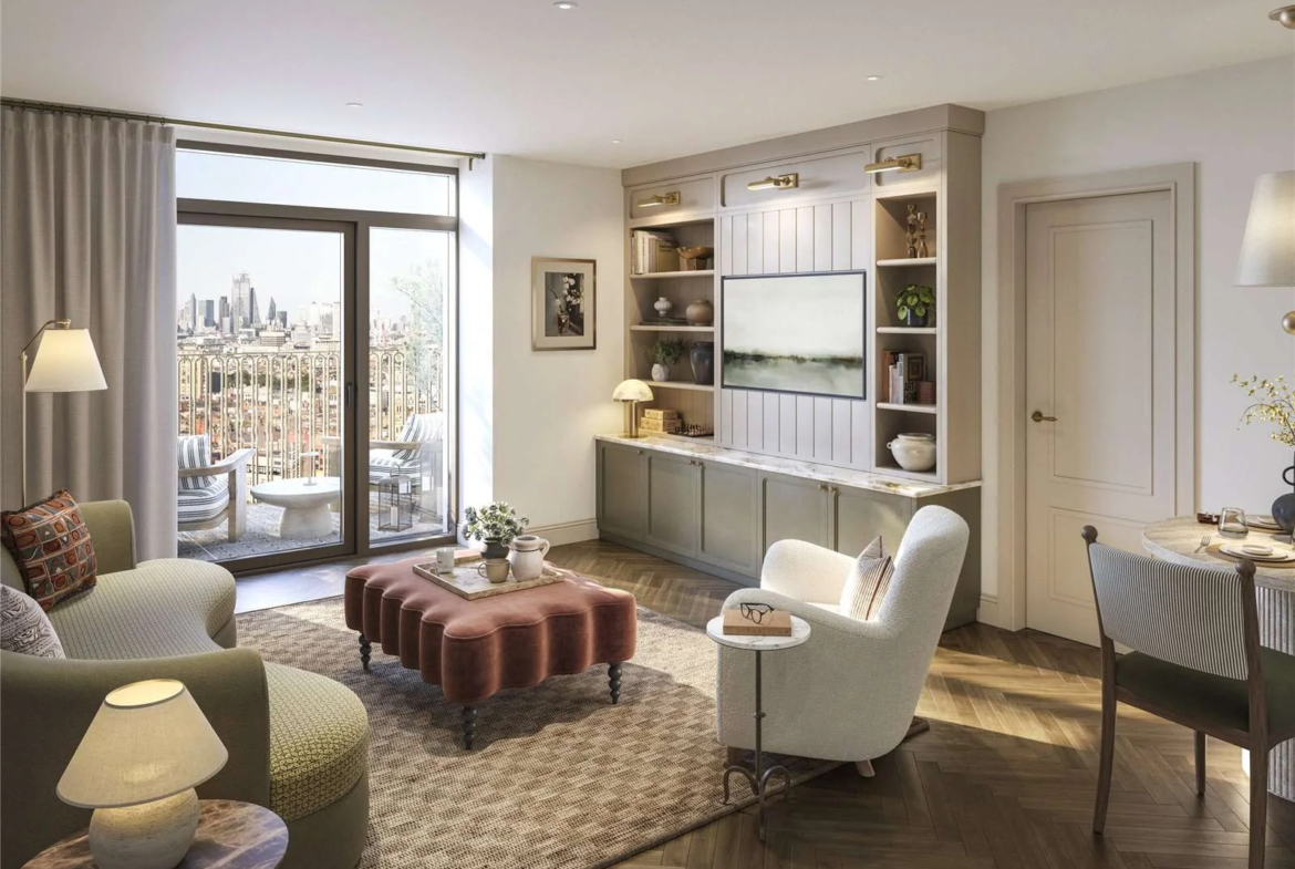 London The Broadley Marylebone Living Room Interior Herringbone Floor Nw8