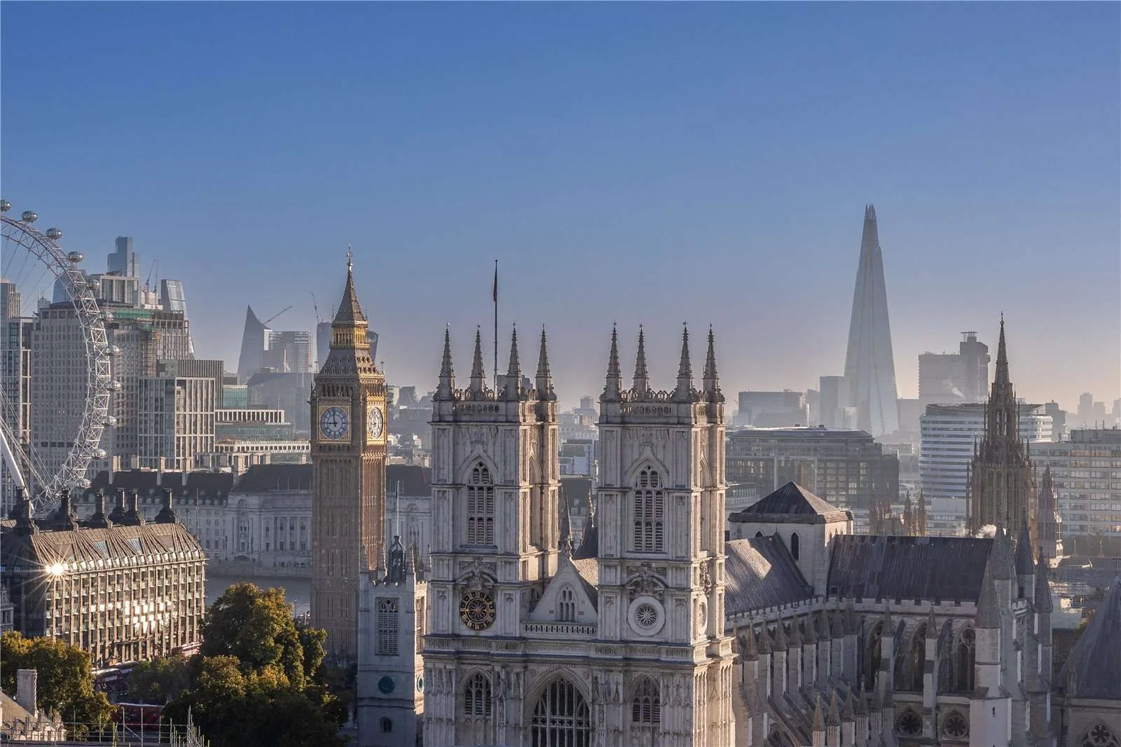 London The Broadway Westminster Sw1h Aerial View Westminster Abbey Big Ben The Shard