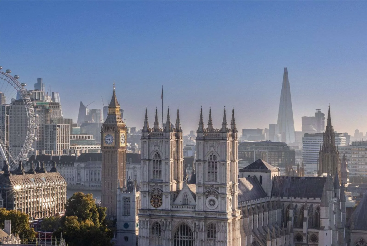London The Broadway Westminster Sw1h Aerial Westminster Abbey Big Ben Shard Skyline