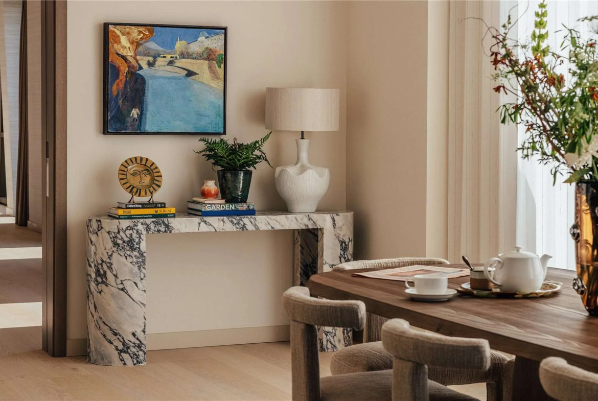 London The Broadway Westminster Sw1h Entrance Hall Marble Console Elegant Interiors