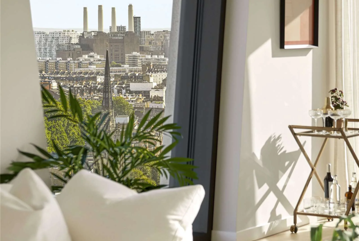 London The Broadway Westminster Sw1h Living Room Battersea Power Station View
