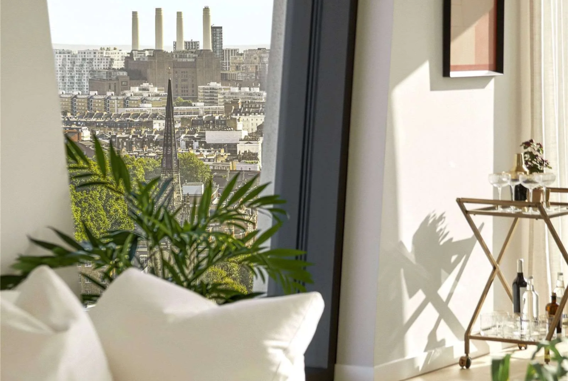 London The Broadway Westminster Sw1h Reception Room Battersea Power Station View