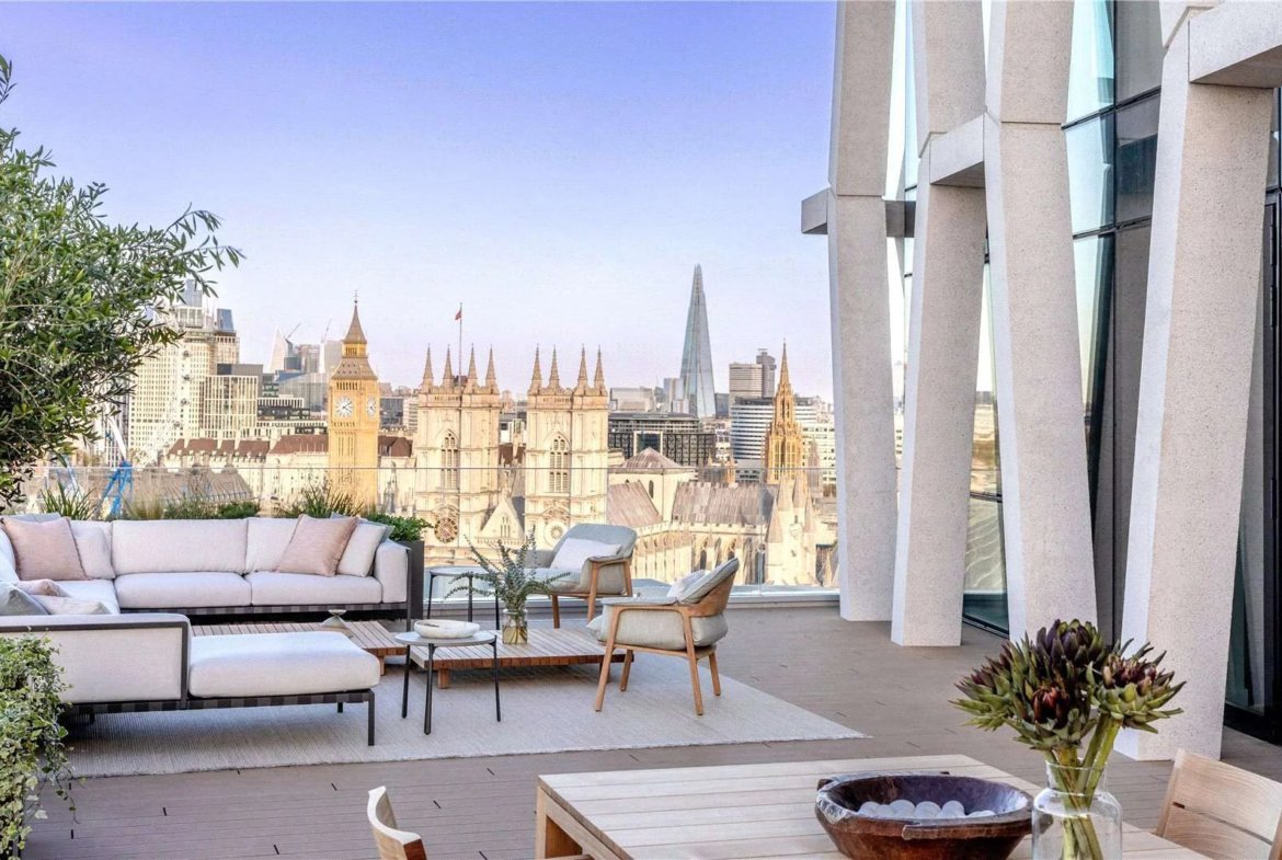 London The Broadway Westminster Sw1h Rooftop Terrace Westminster Abbey Big Ben Shard Dusk