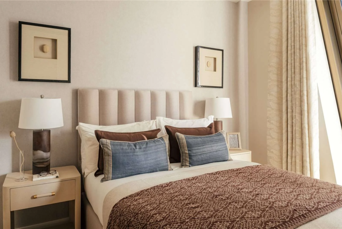 London The Broadway Westminster Sw1h Third Bedroom Elegant Neutral Interiors