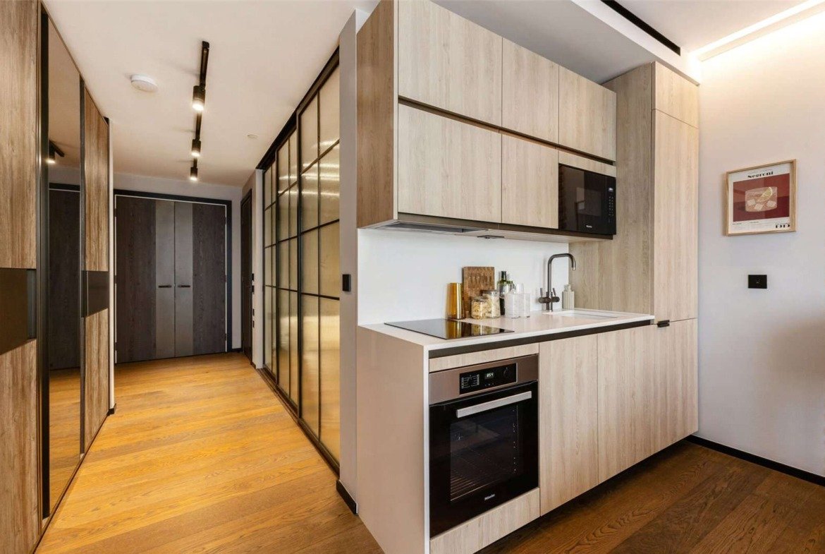 London The Stage Studio Apartment Kitchen Miele Appliances Shoreditch Ec2a