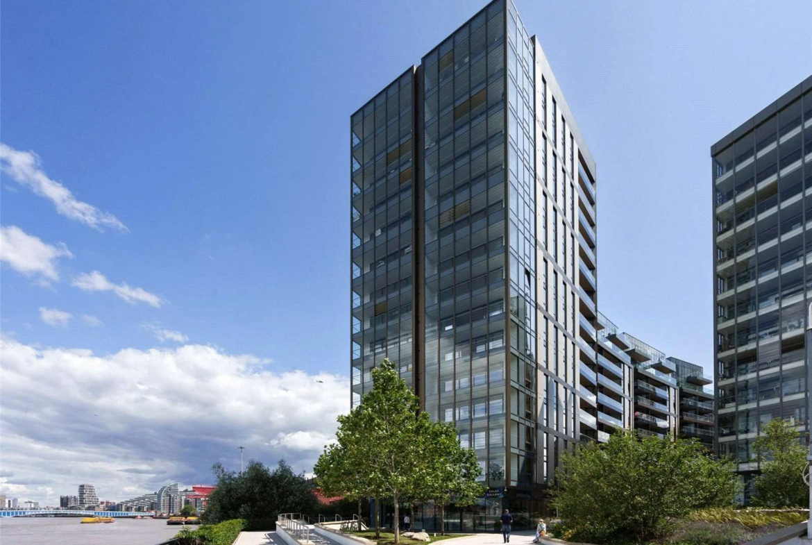 Nine Eastfields Riverside Quarter Wandsworth Sw18 Building Exterior Glass Tower Thames Waterfront Development