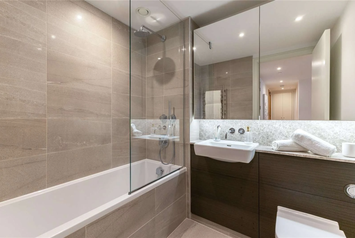 Nine Eastfields Riverside Quarter Wandsworth Sw18 Luxury Bathroom Bath Shower Marble Tiles Premium Finishes