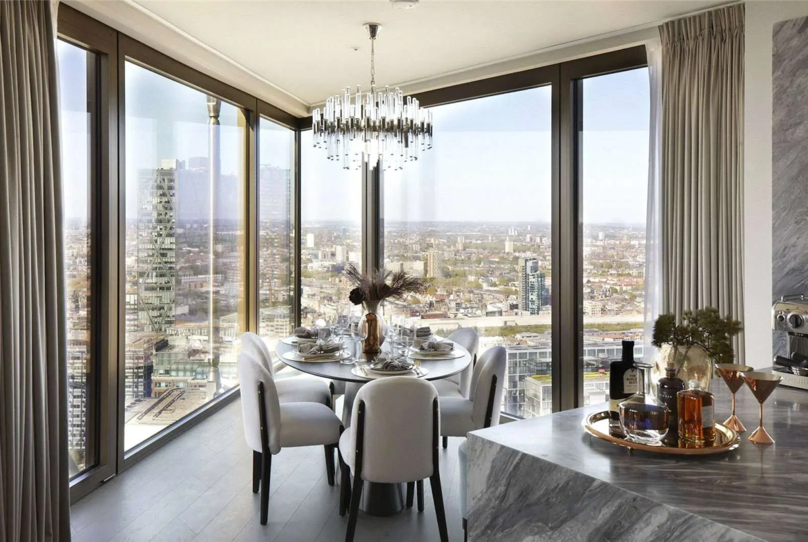 One Bishopsgate Plaza London Ec3a Dining Area Panoramic View