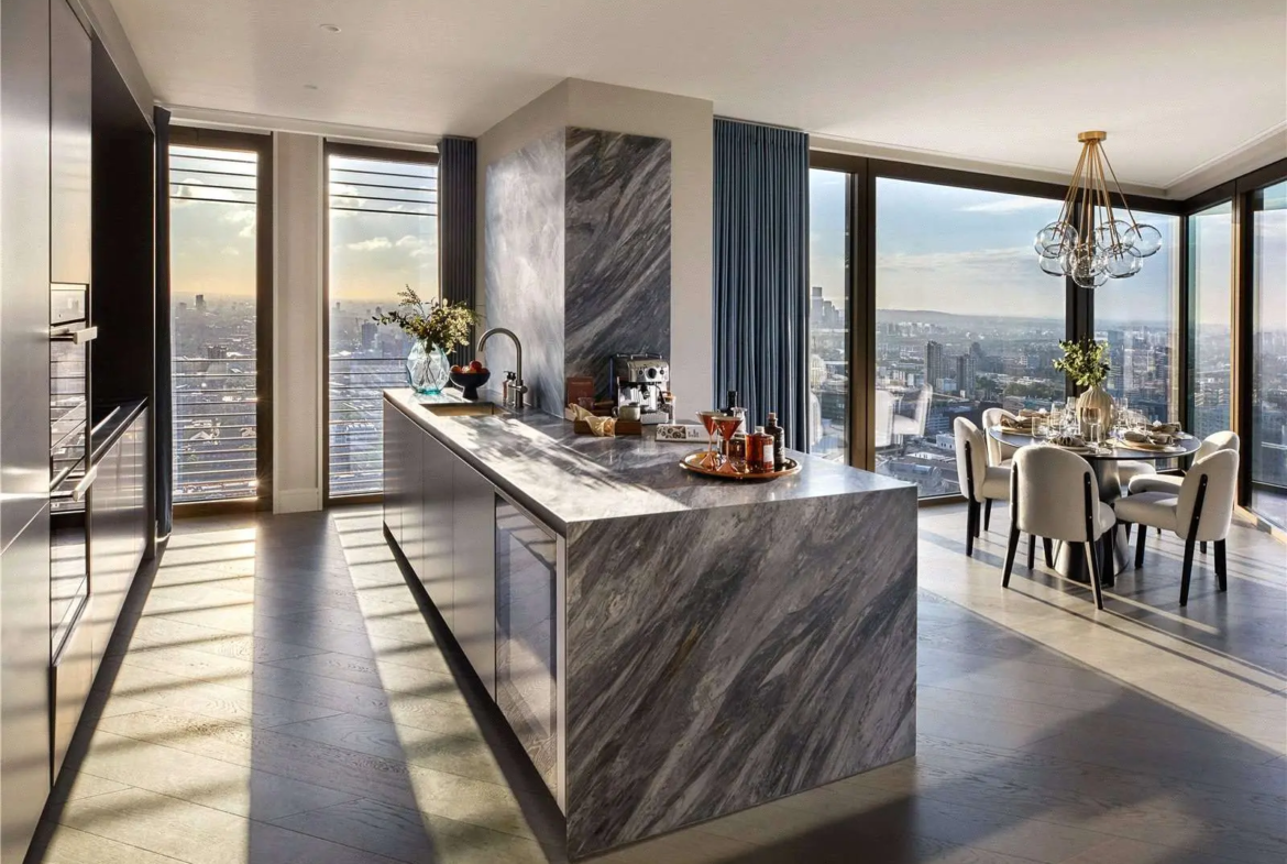 One Bishopsgate Plaza London Ec3a Kitchen Island Marble