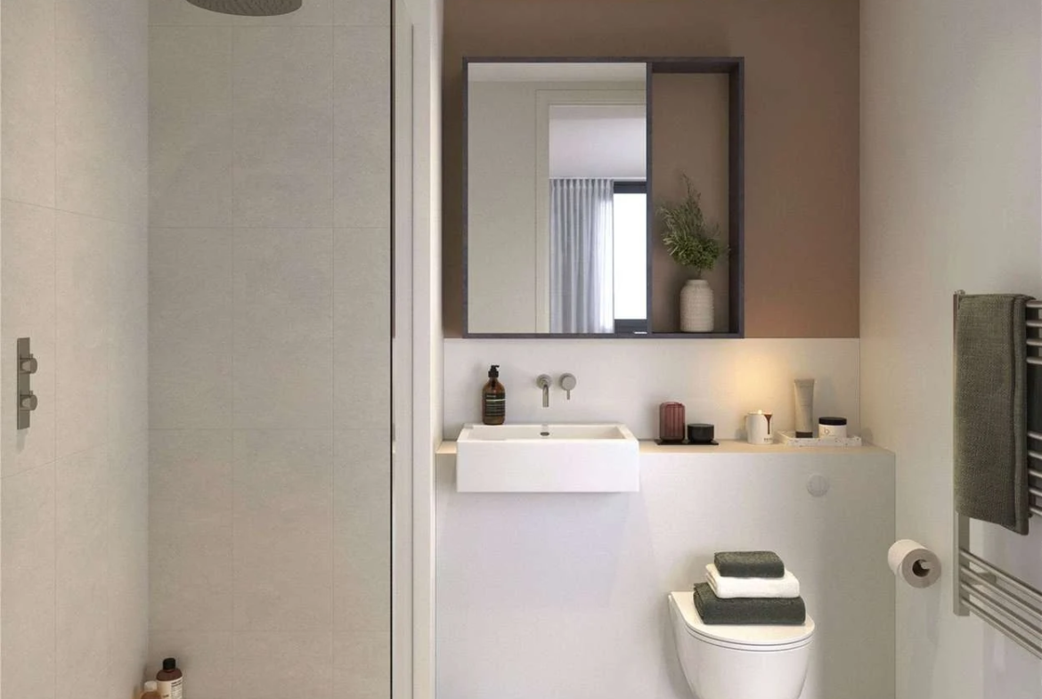 Peninsula Gardens Parkview Greenwich London Se10 Bathroom Walk In Shower Porcelain Tiles