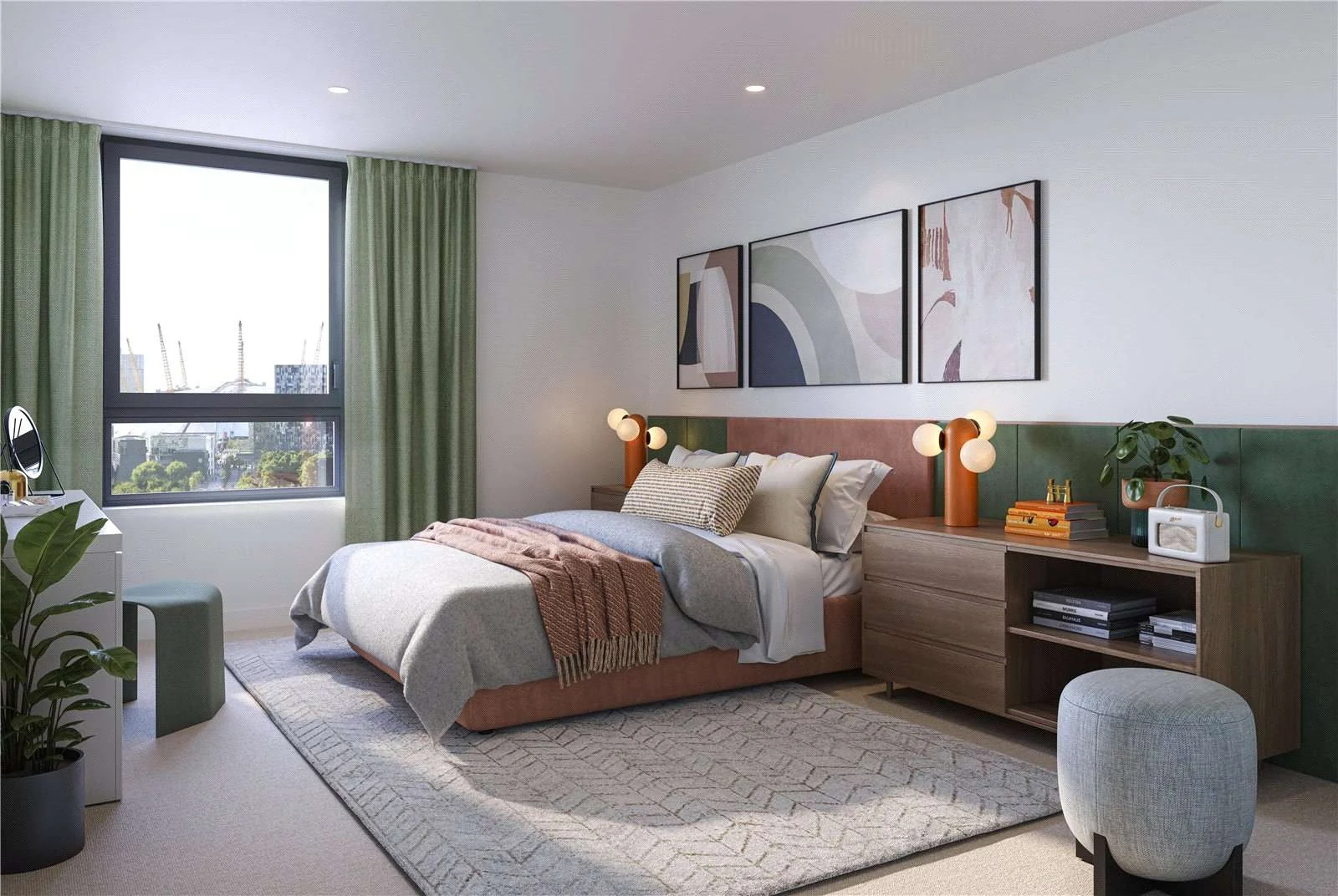 Peninsula Gardens Parkview Greenwich London Se10 Second Bedroom O2 Arena View Cgi