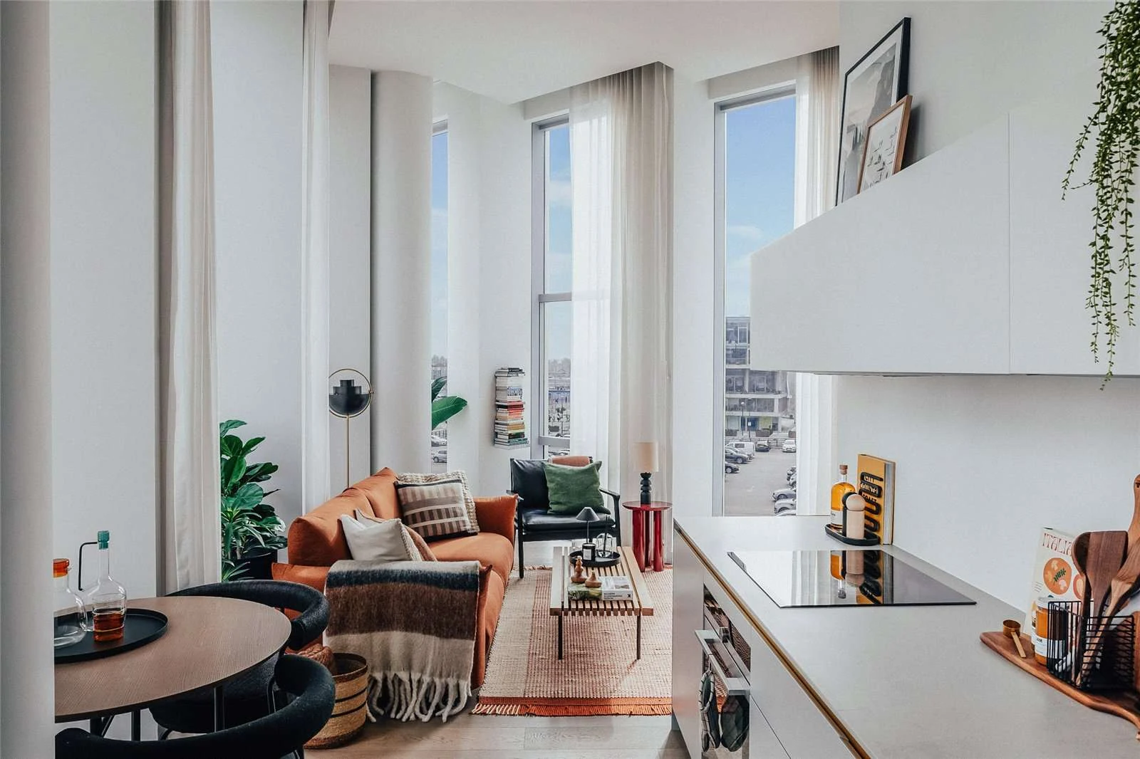 Peninsula Riverfront Greenwich London Se10 Kitchen Living Room Double Height Windows Thames View