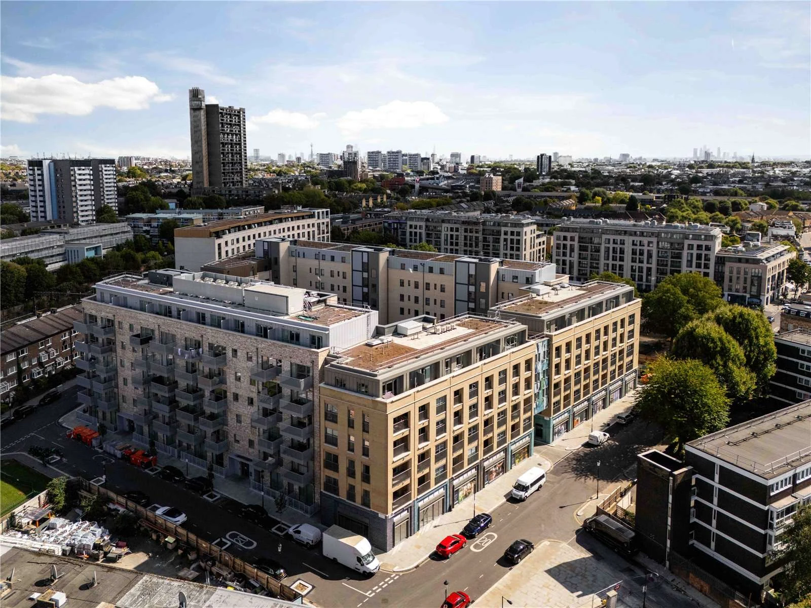 Portobello Square The Auria W10 Aerial View Ladbroke Grove Trellick Tower London Skyline