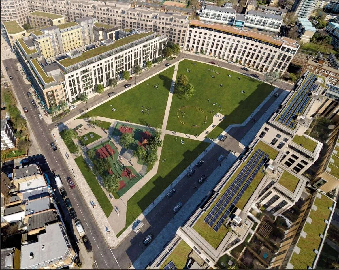 Portobello Square The Auria Ladbroke Grove W10 Athlone Gardens Aerial Cgi Green Space