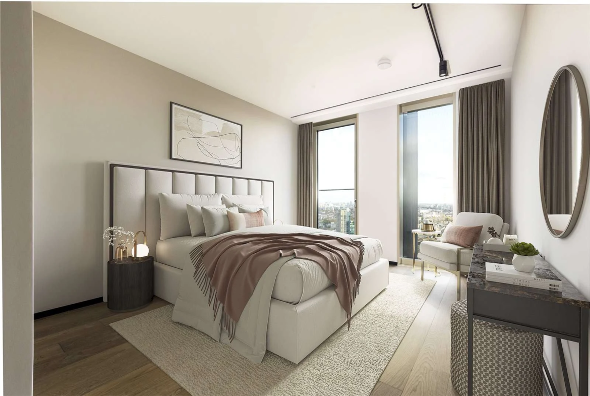 Principal Bedroom Balcony London Views The Stage Shoreditch London Ec2a