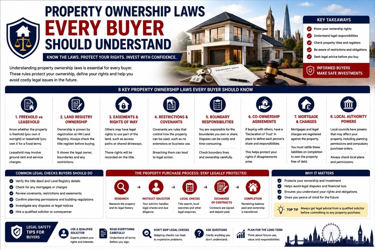 Property ownership laws every buyer should understand in the UK including freehold leasehold land registry and legal rights