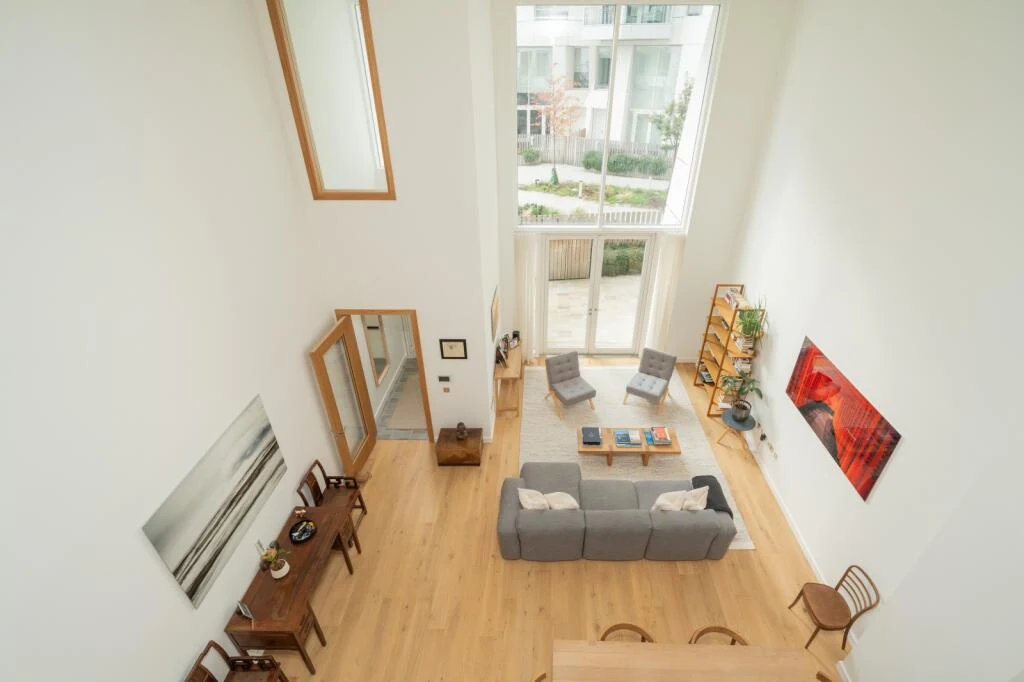 Prospect Place Battersea Power Station Sw11 8dl London Double Height Living Room Aerial View Oak Floors