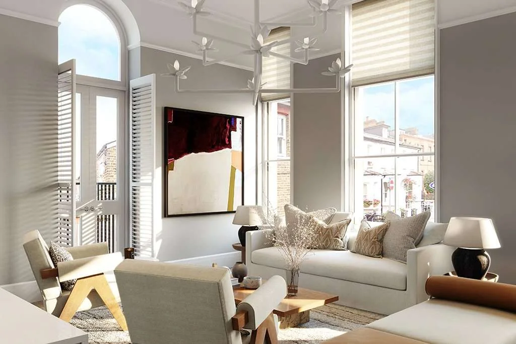 Richmond Square Open Plan Living Room Arched Windows Private Terrace Richmond Tw9