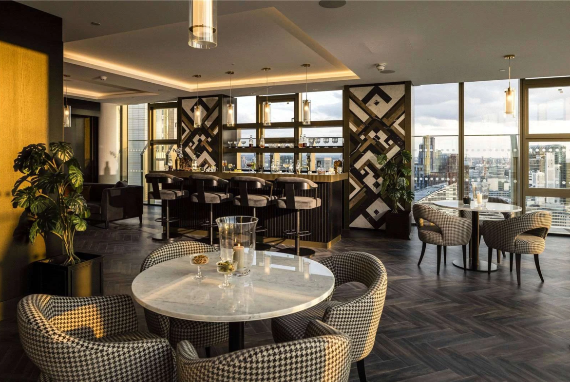 Sky Bar Lounge 32nd Floor Panoramic Views The Stage Shoreditch London Ec2a