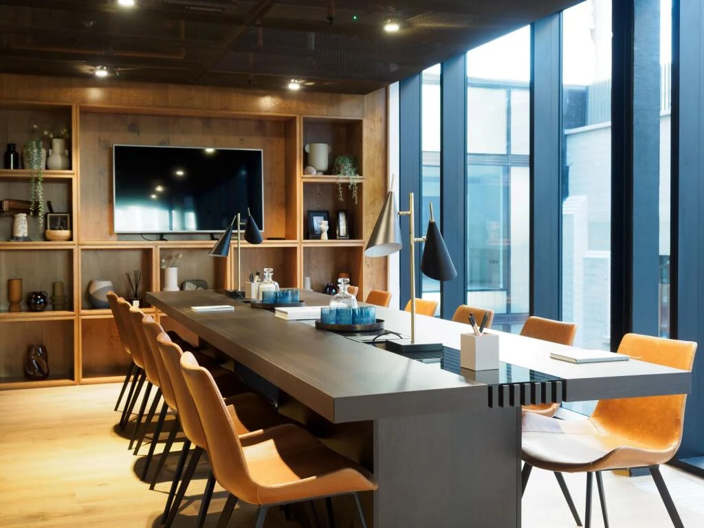 Switch House West Battersea Power Station Sw11 Residents Private Meeting Room Boardroom Tan Leather Chairs London
