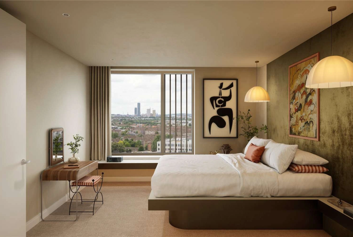 The Ariel Television Centre White City London W12 Master Bedroom City View Modern Interior