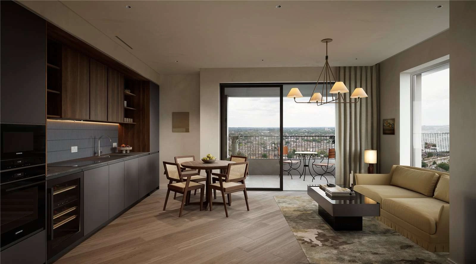 The Ariel Television Centre White City London W12 Modern Kitchen Living Space Balcony